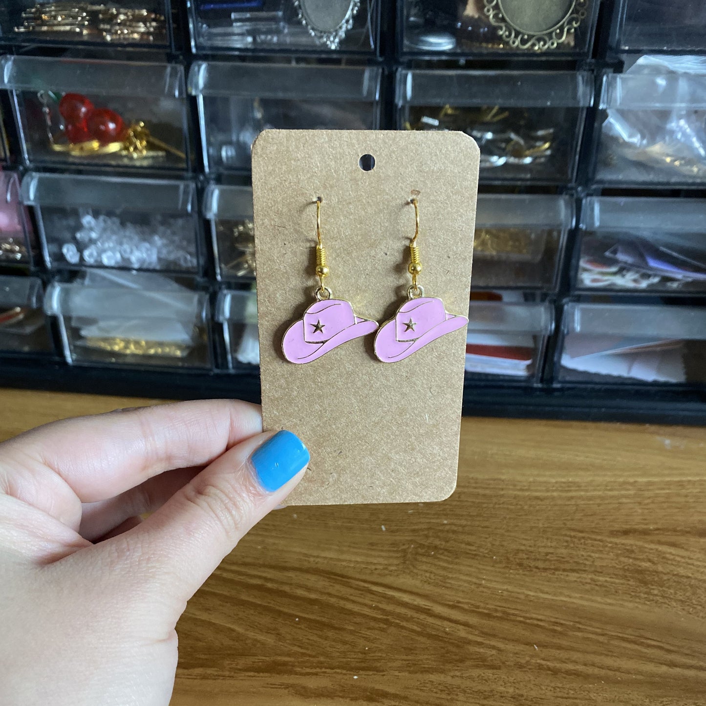 Aros Sombrero Vaquero Rosado