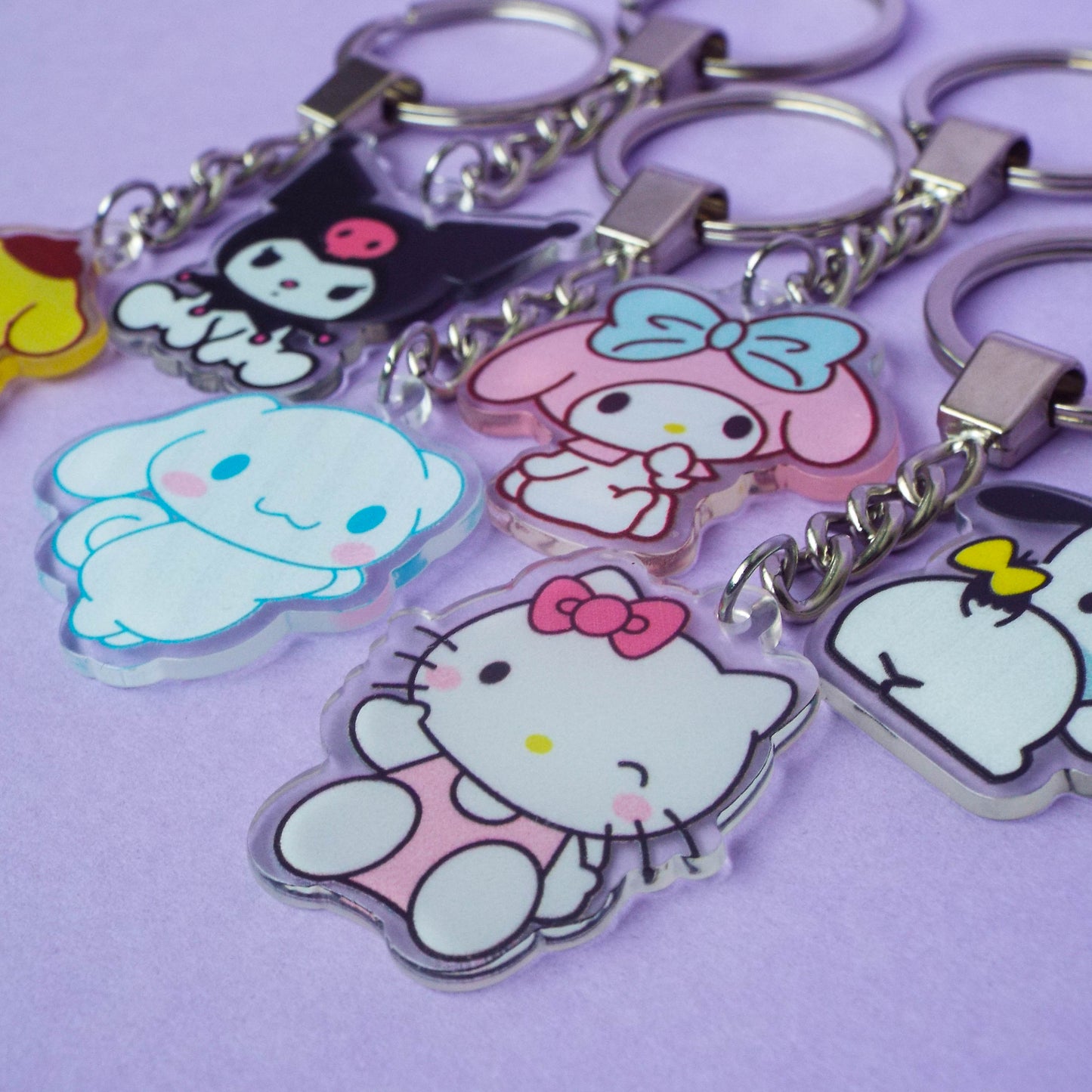 Llaveros Sanrio - Pompompurin, Pochacco, Cinnamoroll, Hello Kitty, Kuromi, My Melody